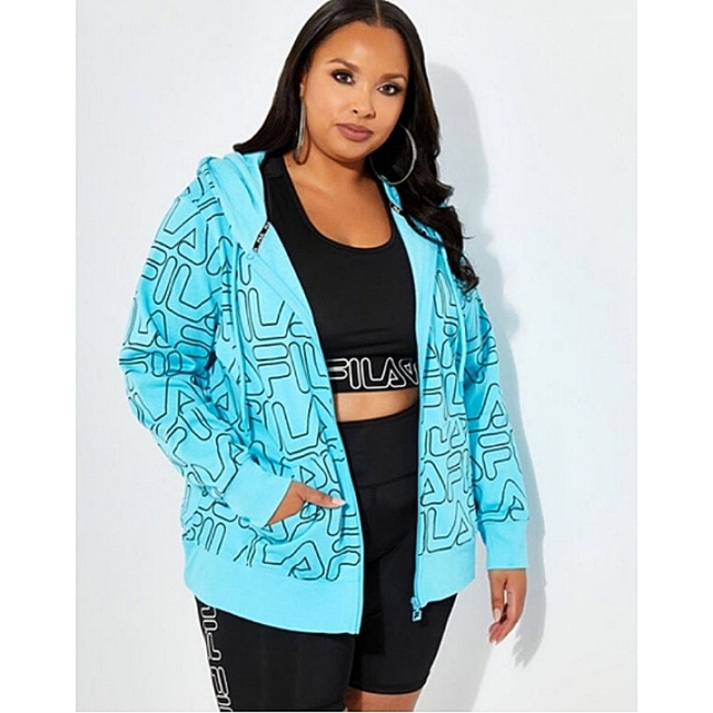 New w/Tags Woman's Fila Heartbeat French Terry Full Zip Hoodie - 2X & 3X